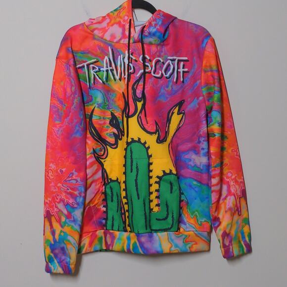 Travi$ Scott Rainbow Tie Dye Cactus Jack Hoodie – Size M - Picture 9 of 9
